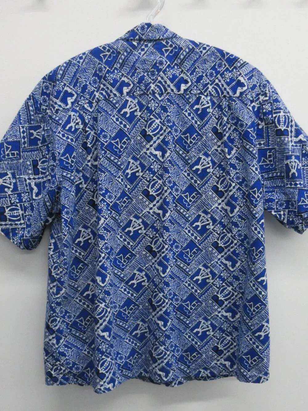 STEVE & BARRY'S CLASSIC HAWAIIAN SHIRT BLUE WHITE TURTLES SHORT SLEEVE MENS XL